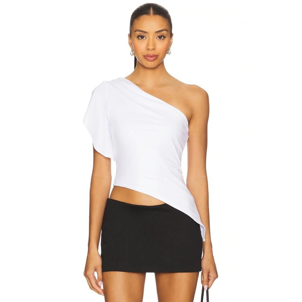 Superdown Marlene Asymmetrical Top in White Medium New With Tags Womens